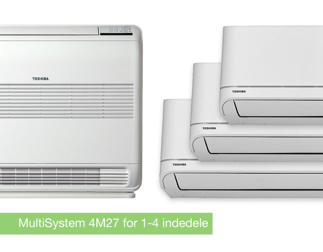TOSHIBA Multisystem 4M27 varmepumpe A++ til 4 indedele